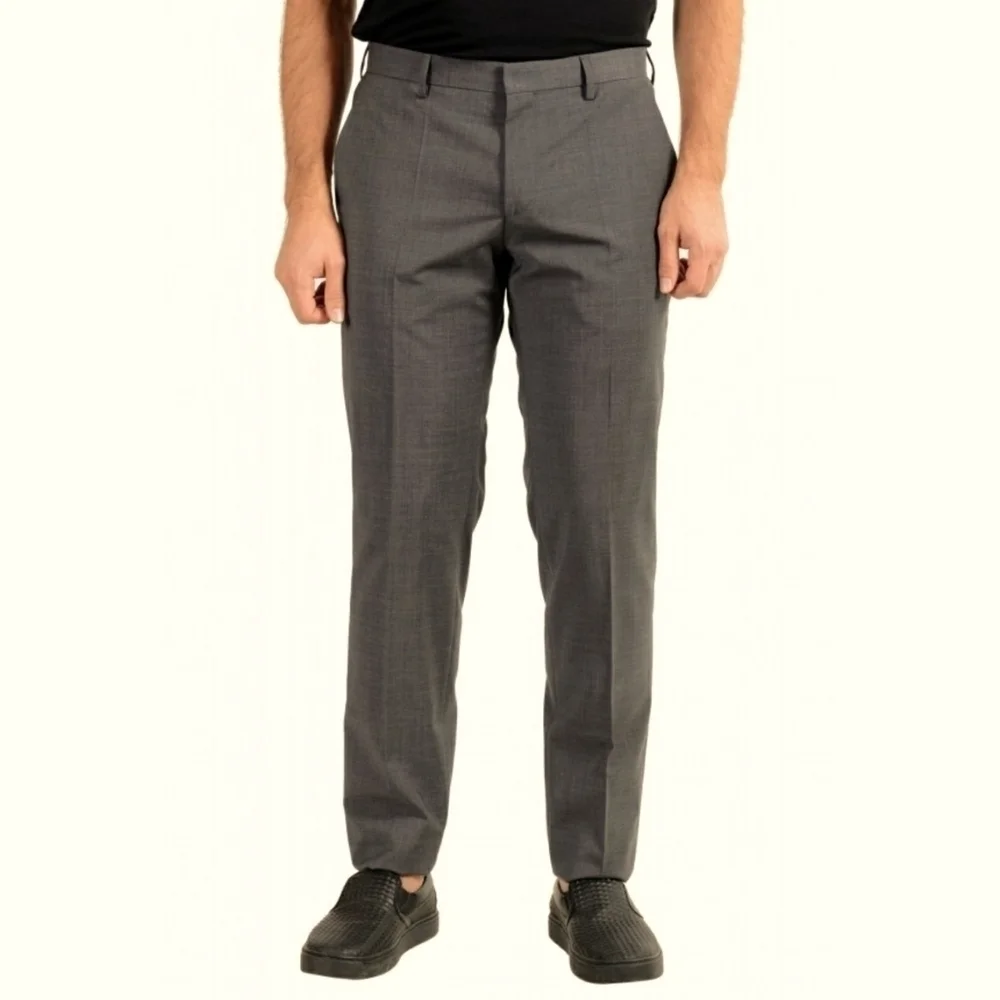 HUGO Boss Dieselstrasse 12 gray wool lined flat front Pants, Size 34R